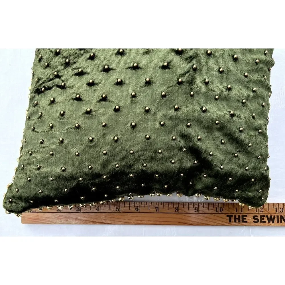 Festive Pillow Lot 2 Crate & Barrel Pier 1 Beaded Jingle Bells Removable Covers